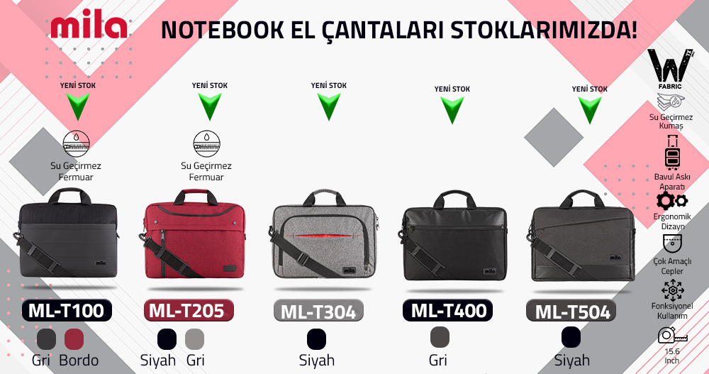 Notebook Çantası Yeni Modelerle Stoklarımızda