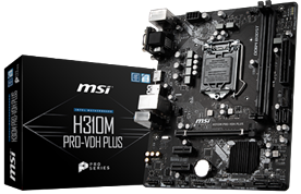 MSI H310M PRO-VDH PLUS 1151P DDR4 SES GLAN HDMI/DVI/VGA USB3.1 MATX