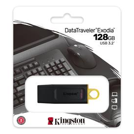 128 GB USB3.2 KINGSTON DATA TRAVELER EXODIA SIYAH/SARI (DTX/128GB)