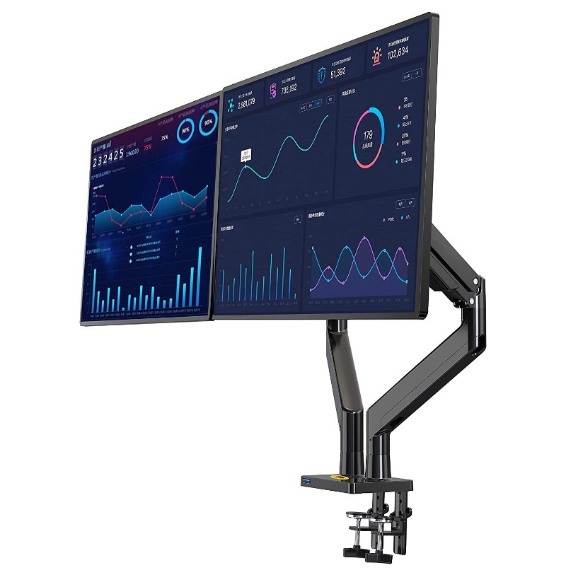 POWERMASTER G32 22-32 AMORTİSÖRLÜ STAND ÇİFT KOL LCD / LED MONİTÖR TUTUCU STAND ASKI APARATI