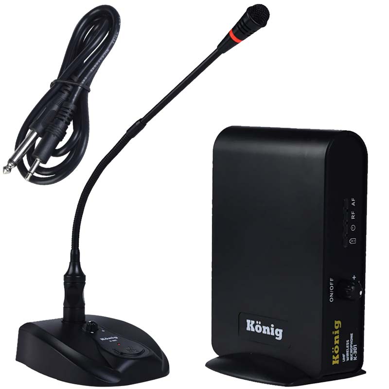 KÖNİG K-301 UHF TEK KANAL KÜRSÜ VOLÜM-KONT-TELSİZ MİKROFON